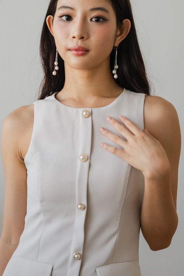 Maddie Pearl Padded Romper Dress (Ivory) Maddie Pearl Padded Romper Dress (Ivory)