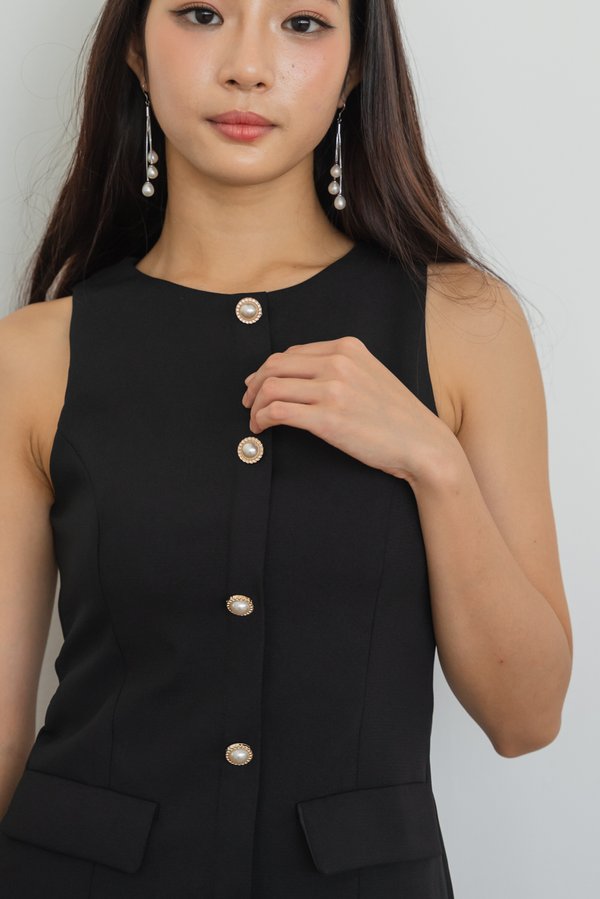 Maddie Pearl Padded Romper Dress (Black) Maddie Pearl Padded Romper Dress (Black)