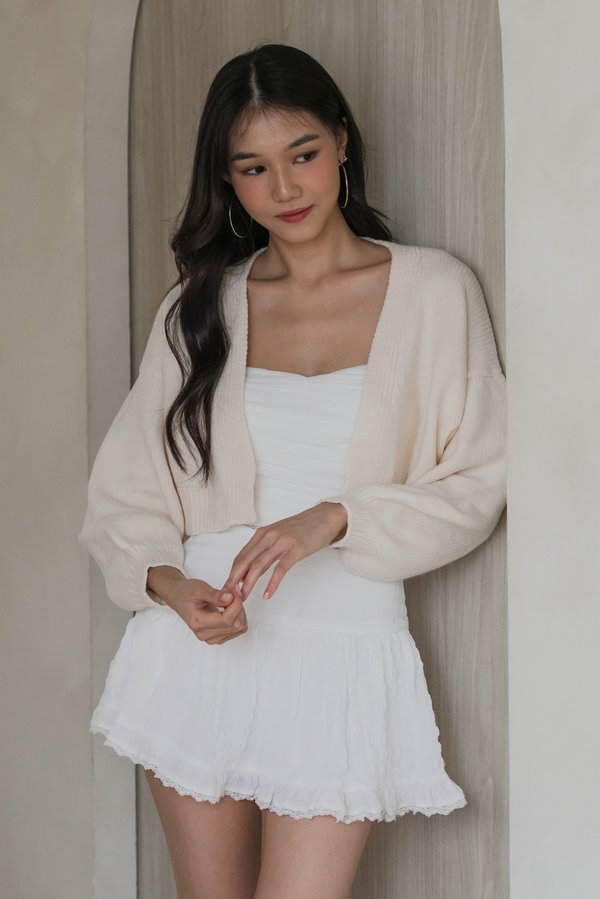 Whitney Puffy Cardigan (Vanilla)