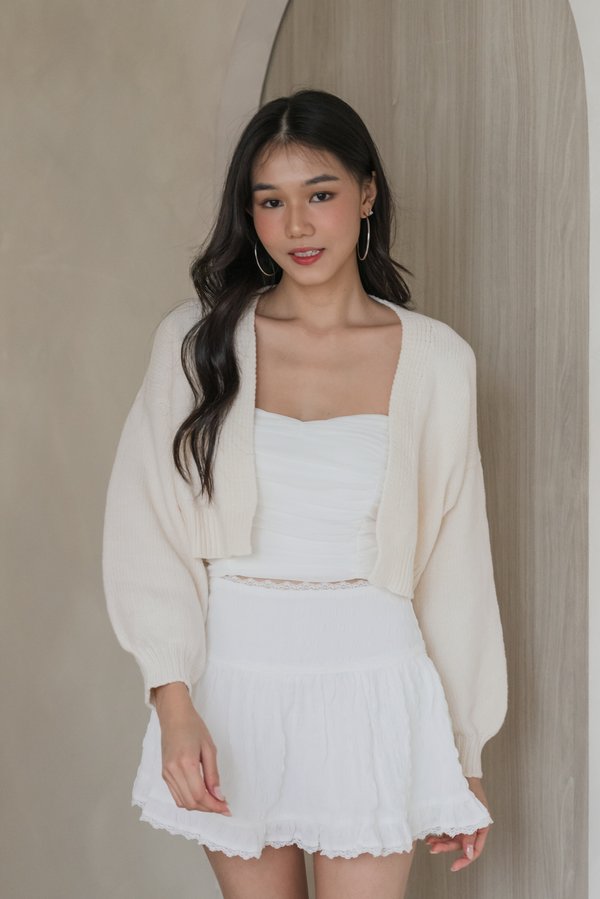 Whitney Puffy Cardigan (Vanilla)