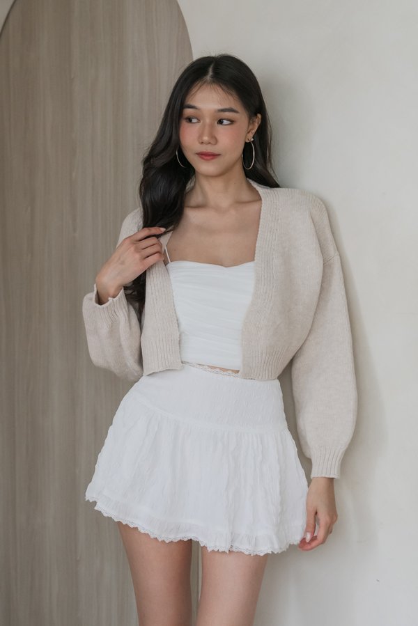 Whitney Puffy Cardigan (Oat Cream)