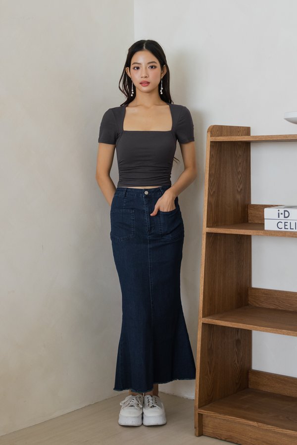 Sariah Denim Mermaid Skirt (Darkest Wash)