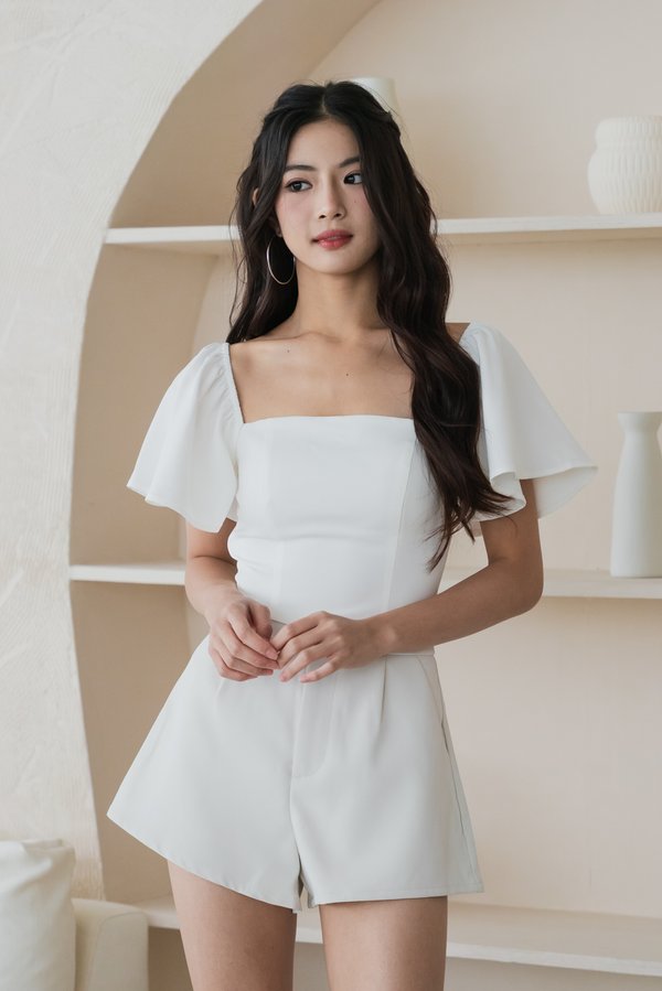 Alina Sleeved Padded Top V2 (White)