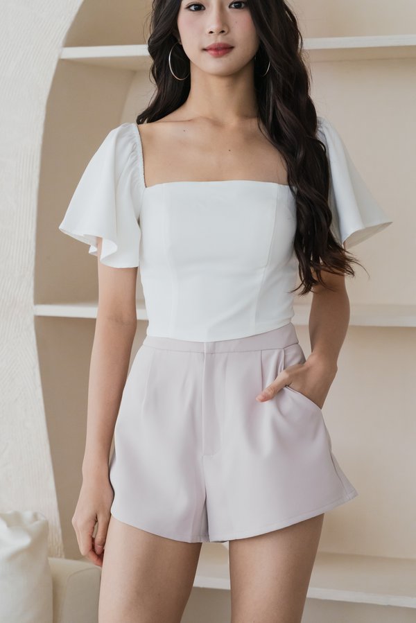 Samara Pleated Shorts (Nude Pink)