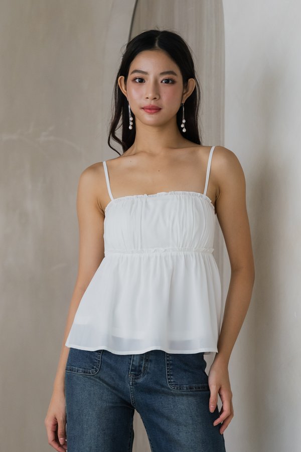 Jayleen Flare Padded Top (White)