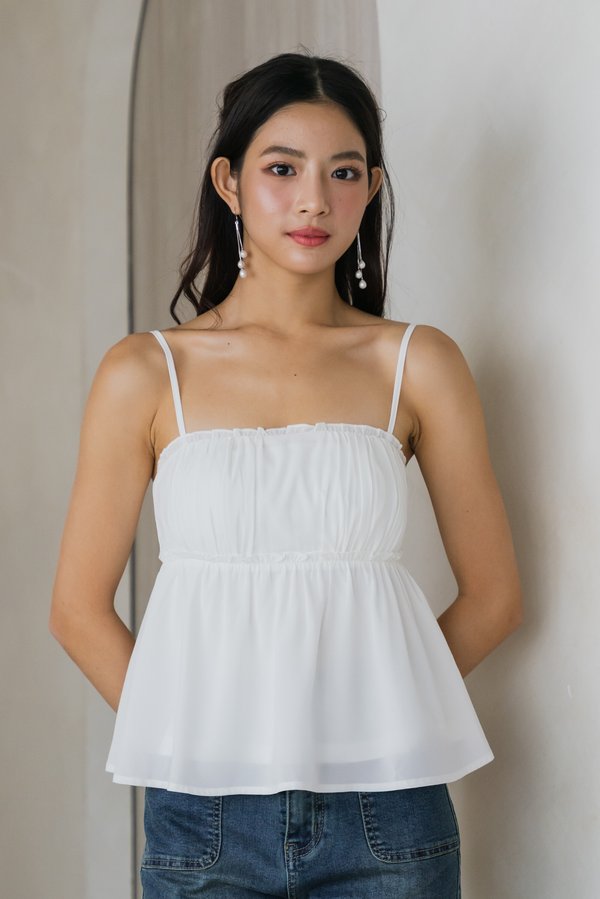 Jayleen Flare Padded Top (White)