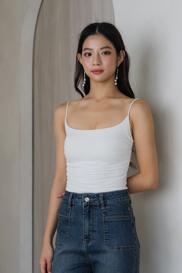 Jamila Scoop Neck Padded Top (White) Jamila Scoop Neck Padded Top (White)