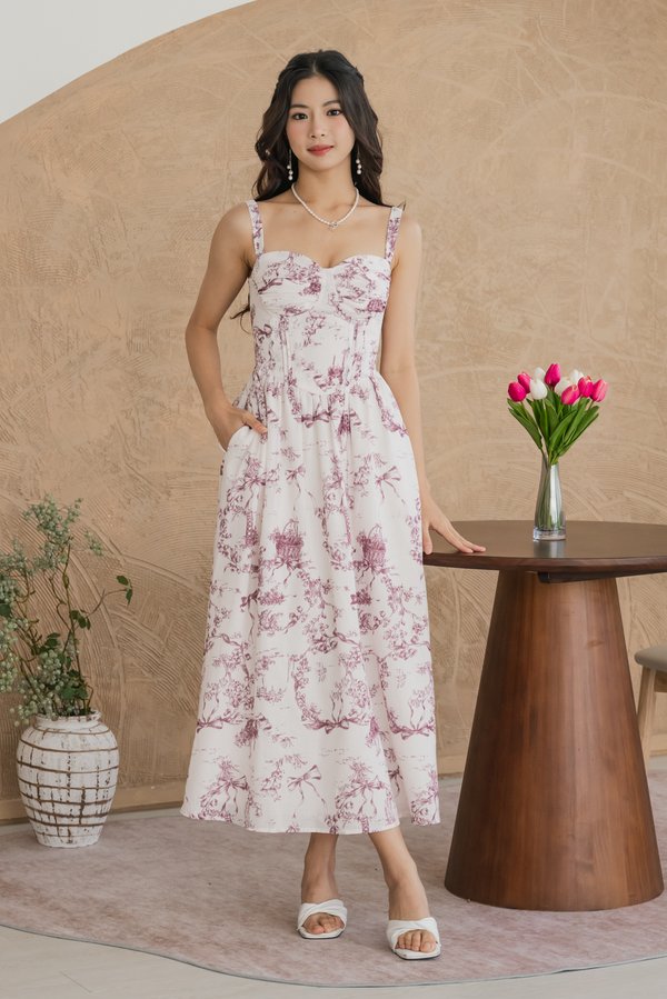 Brooklyn Bustier Lace Padded Midi Dress (Burgundy) Brooklyn Bustier Lace Padded Midi Dress (Burgundy)