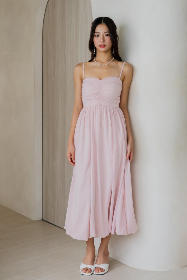 Rosalie Bubble Midi Padded Dress (Baby Pink) Rosalie Bubble Midi Padded Dress (Baby Pink)
