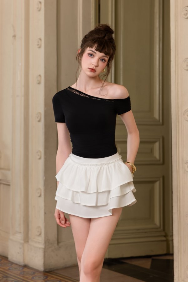Kinley Tiered Skorts (White)