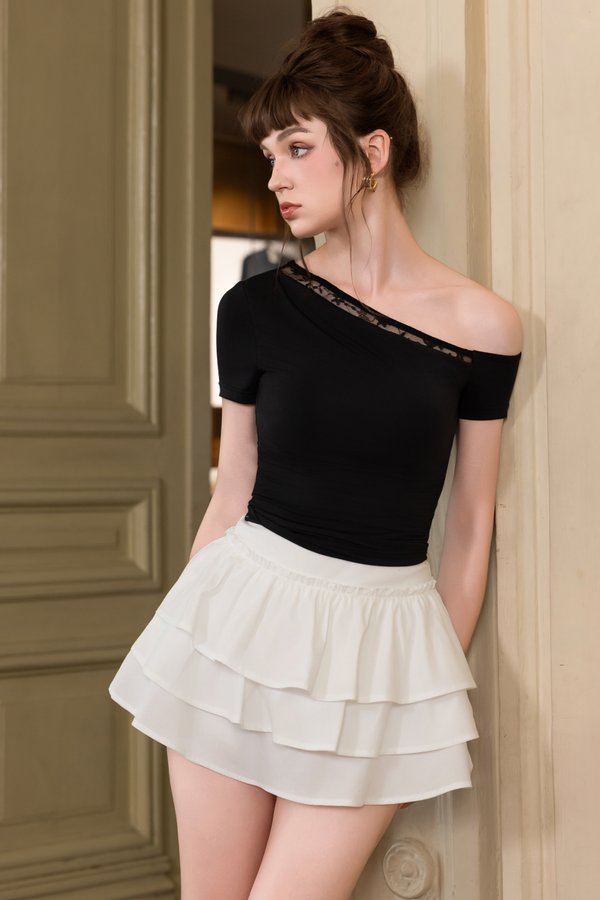 Shea Peekaboo Lace Padded Top (Black)