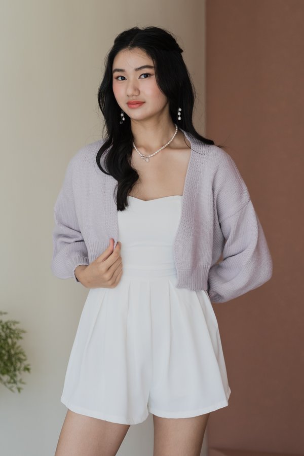 Whitney Puffy Cardigan (Lavender)