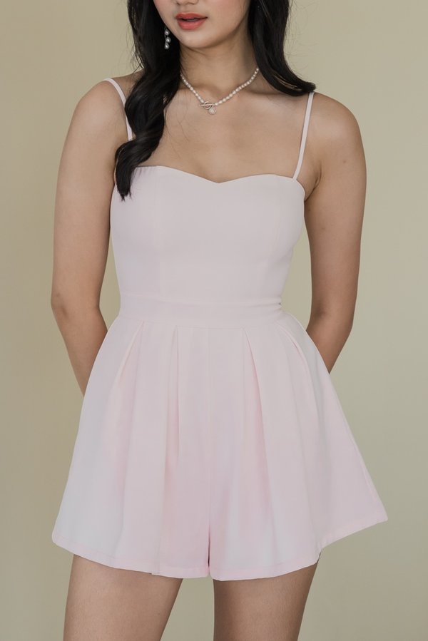Lazanne Sweetheart Pleated Romper (Baby Pink)