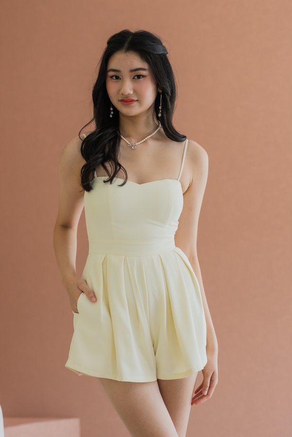 Lazanne Sweetheart Pleated Romper (Daffodil)