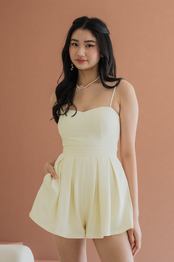 Lazanne Sweetheart Pleated Romper (Daffodil)