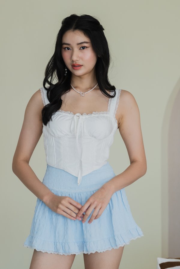 Amira Padded Bustier Lace Top (White) Amira Padded Bustier Lace Top (White)