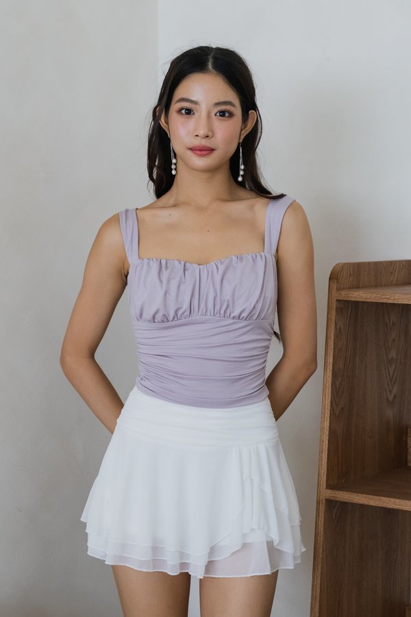Lillette Ruch Padded Top (Dusty Lavender)