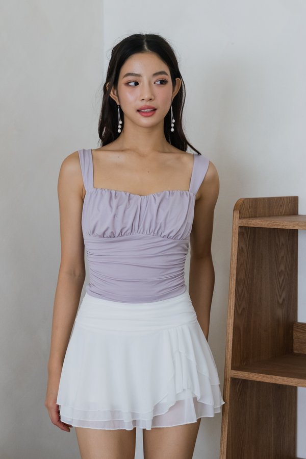 Lillette Ruch Padded Top (Dusty Lavender)
