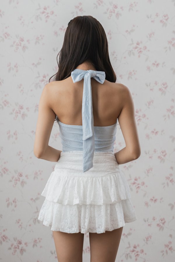 Louisa Tiered Lace Skorts (White)