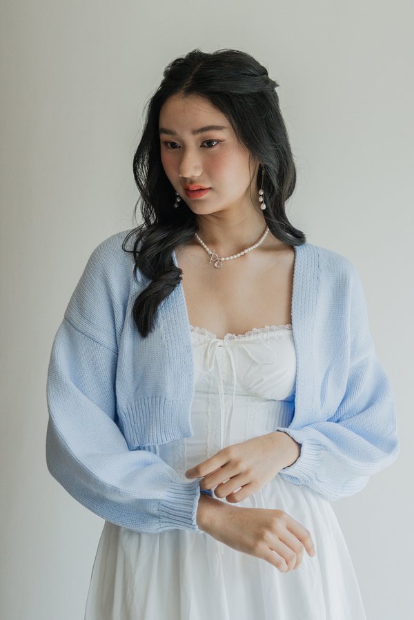 Whitney Puffy Cardigan (Baby Blue)