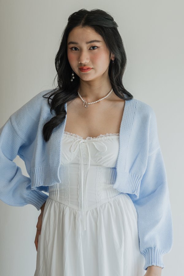 Whitney Puffy Cardigan (Baby Blue)