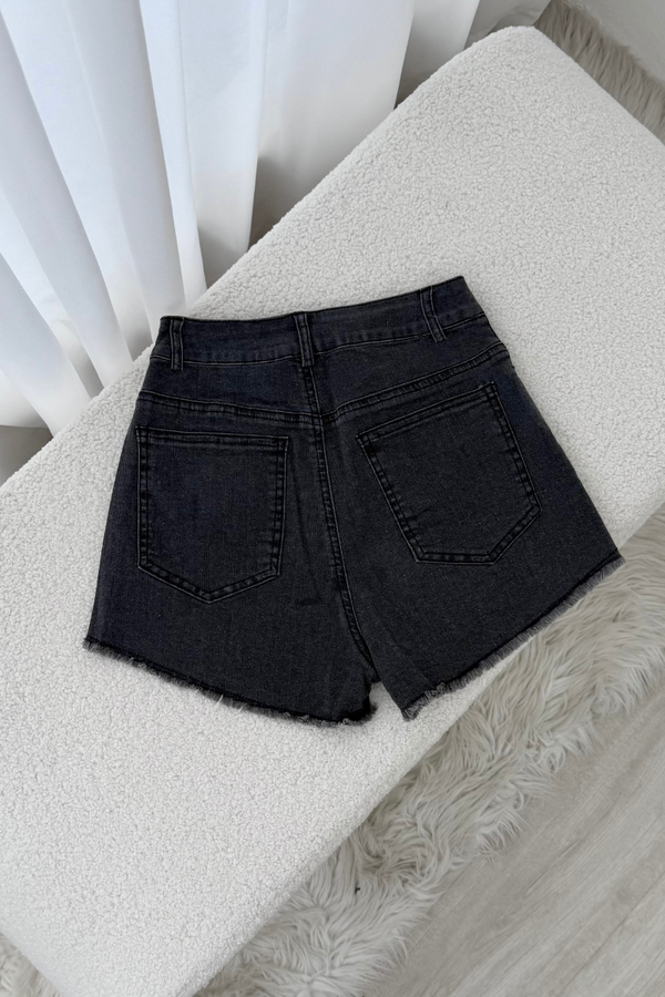 Keely Ripped Denim Shorts (Grey Wash) Keely Ripped Denim Shorts (Grey Wash)