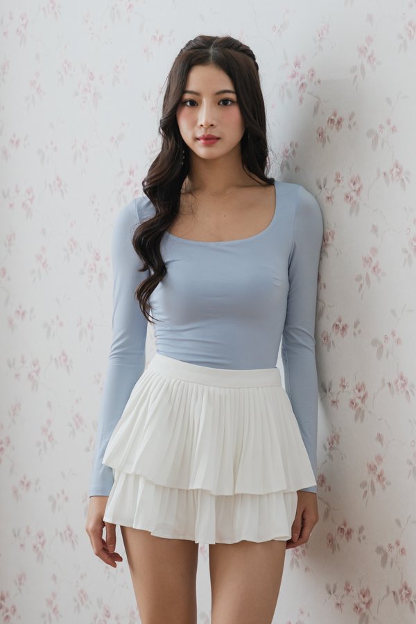 Lily Scoop Neck Long Sleeve Top V2 (Ocean Blue) Lily Scoop Neck Long Sleeve Top V2 (Ocean Blue)