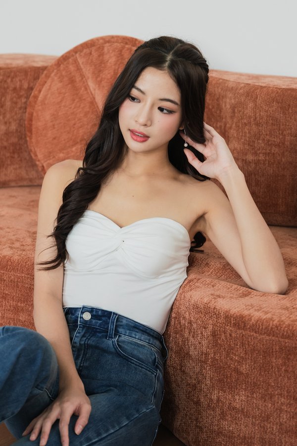 Merliah Sweetheart Twisted Padded Top (White) Merliah Sweetheart Twisted Padded Top (White)