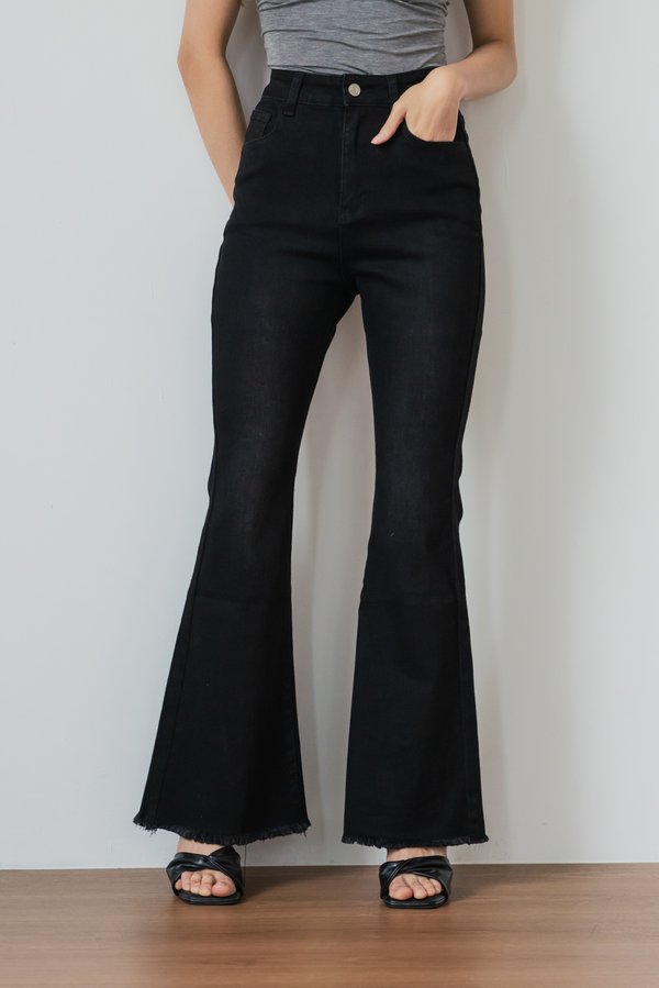 Hailey Raw Hem Jeans V2 (Black Wash) Hailey Raw Hem Jeans V2 (Black Wash)