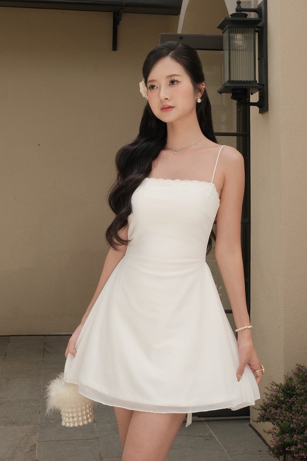 *Premium Luxe* Elaine Lace Mesh Ballerina Dress (White) *Premium Luxe* Elaine Lace Mesh Ballerina Dress (White)