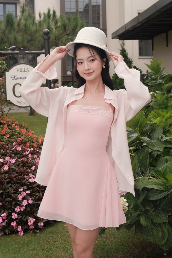 Genesis Sheer Shirt (Soft Pink)