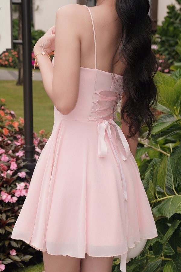 *Premium Luxe* Elaine Lace Mesh Ballerina Dress (Pink)