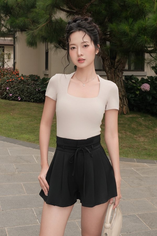 *Lite* [REGULAR] Lyla Queen Anne Top (Earl Grey)