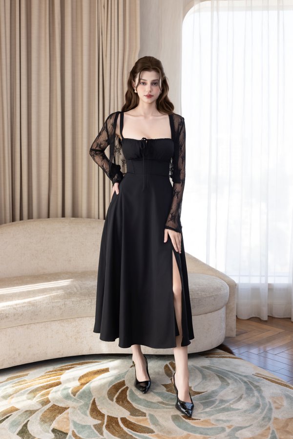 andmary アンドマリー Betty layered dress gray ANDMARY】Betty layered dress