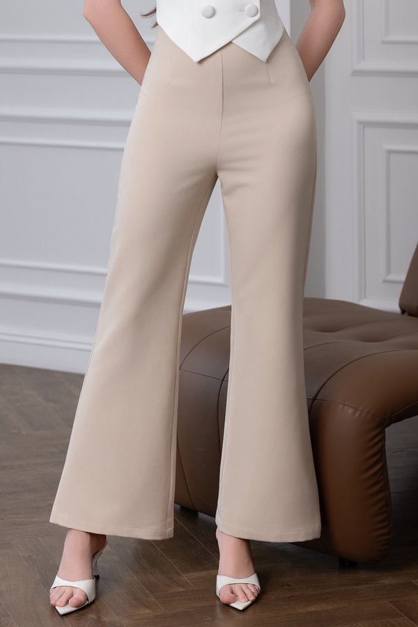 Carla Bell Bottom Fitted Pants (Ivory)