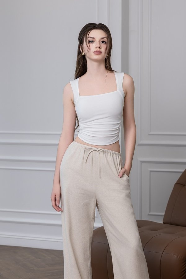 *Lite* Ginny Padded Ruched Top (White) *Lite* Ginny Padded Ruched Top (White)