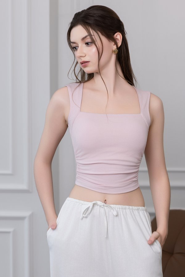 *Lite* Ginny Padded Ruched Top (Baby Pink) *Lite* Ginny Padded Ruched Top (Baby Pink)