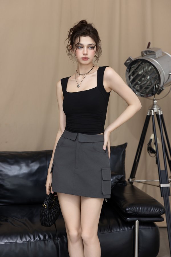 *Lite* Ginny Padded Ruched Top (Black) *Lite* Ginny Padded Ruched Top (Black)