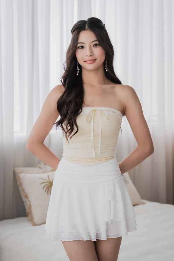 Raeli Lace Ribbon Padded Top (Belle Yellow)