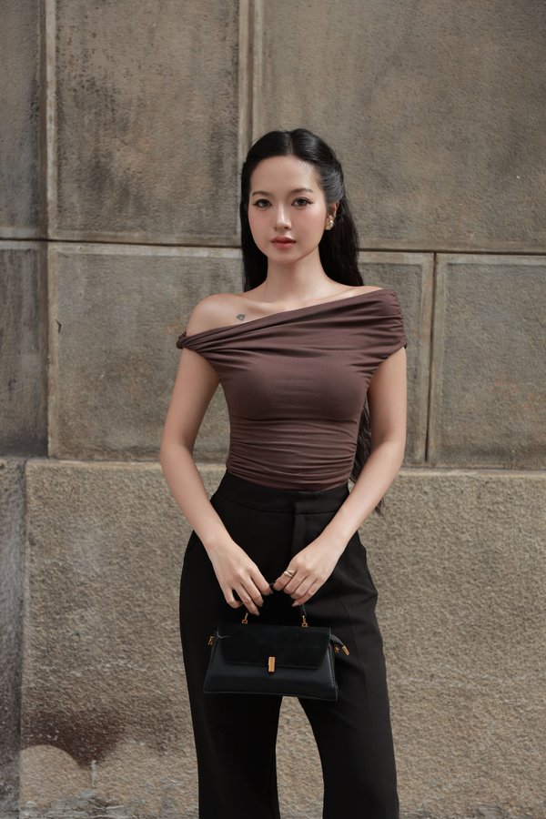 Zelda One Off Shoulder Twist Padded Top Zelda One Off Shoulder Twist Padded Top