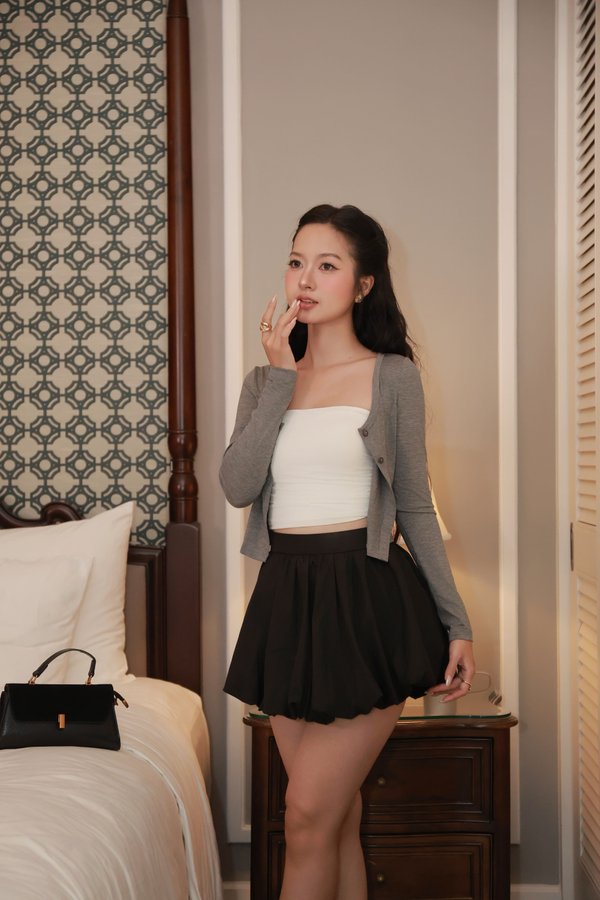 Vaya Button Cardigan (Dark Heather Grey)