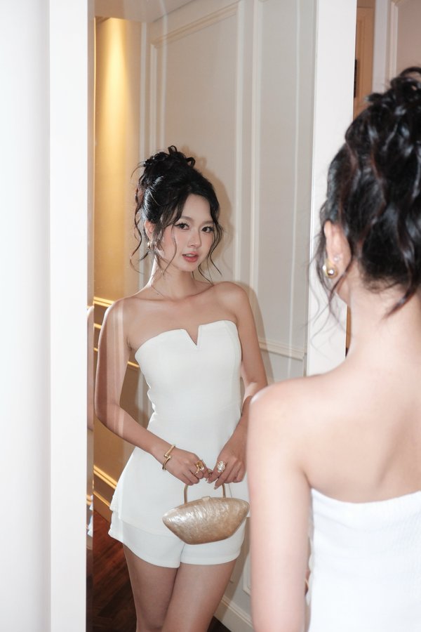 Yara Tweed Flare Padded Top