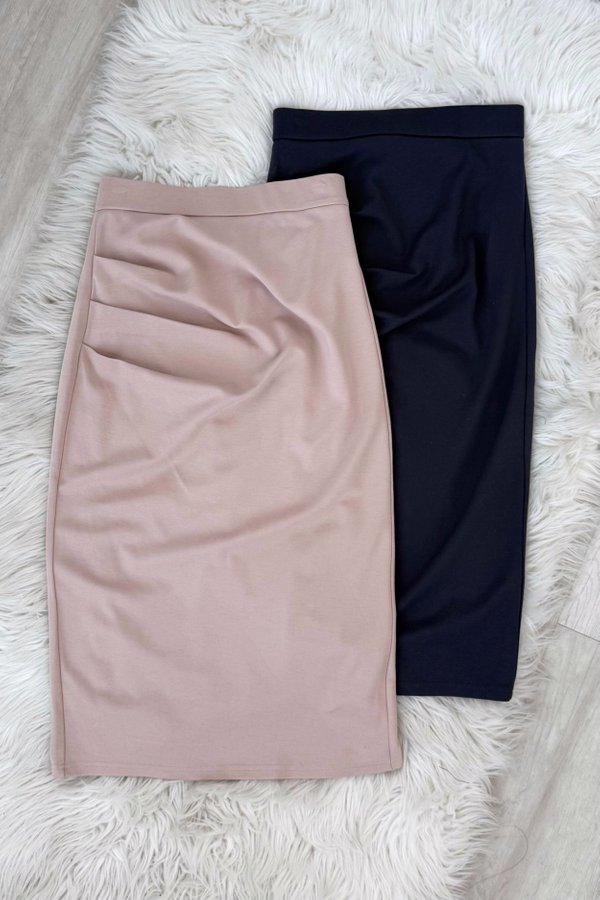 *Luxe* Shayla Ruched Midi Skirt