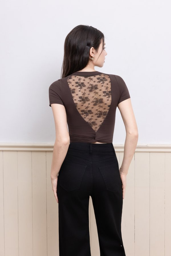 Slyvie V Lace Back Padded Top