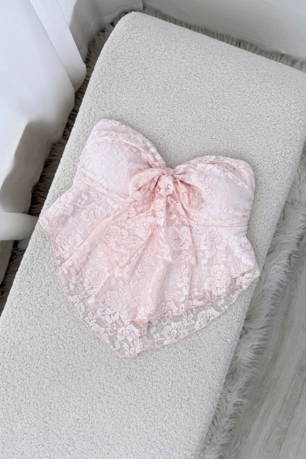 Hera Lace Self Tie Padded Tube Top