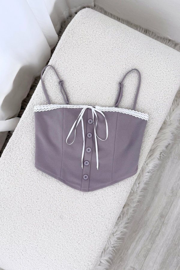 Lennie Lace Button Padded Top