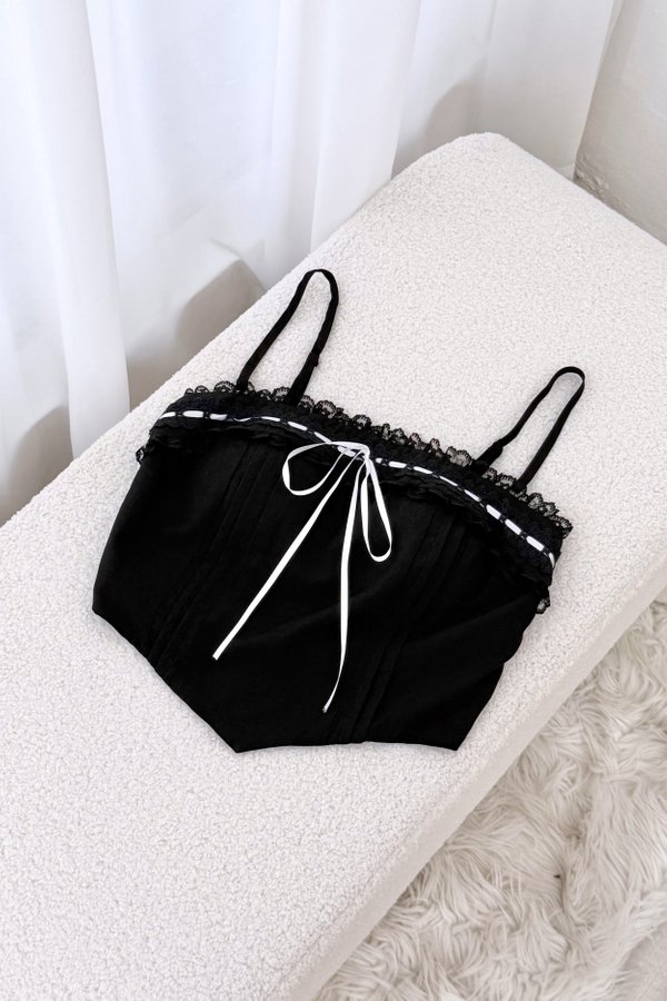 Diana Lace Contrast Padded Top