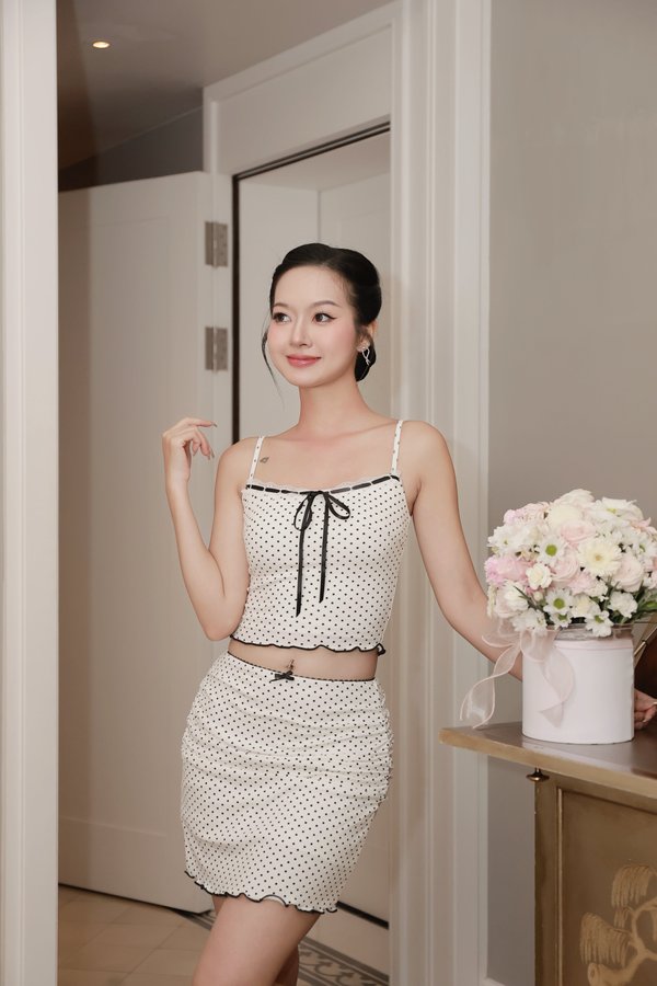 Elisa Lace Polka Padded Top