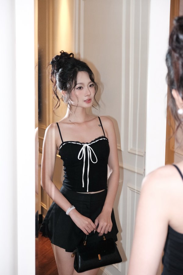 Noir Lace Bustier Padded Top V2