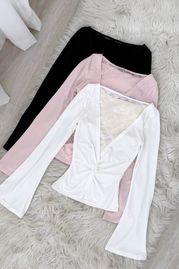 Cova Back Lace Long Sleeve Padded Top